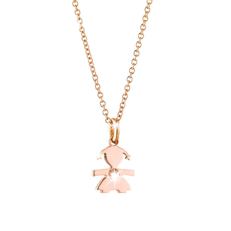 Le Bebè - Briciole - Collana bimba oro rosa diamante, LBB 322