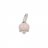 Medium earring in white gold, diamonds and pink coral