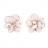 Gold earrings with pink and white enamel