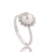 White gold ring with pearl and diamonds