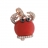 Crab charm set in pink gold, red coral, black diamonds and diamonds